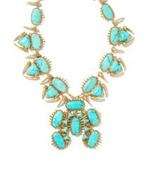 Odessa Vintage Gold Statement Necklace in Variegated Turquoise Magnesite Kendra Scott at Kendra Scott